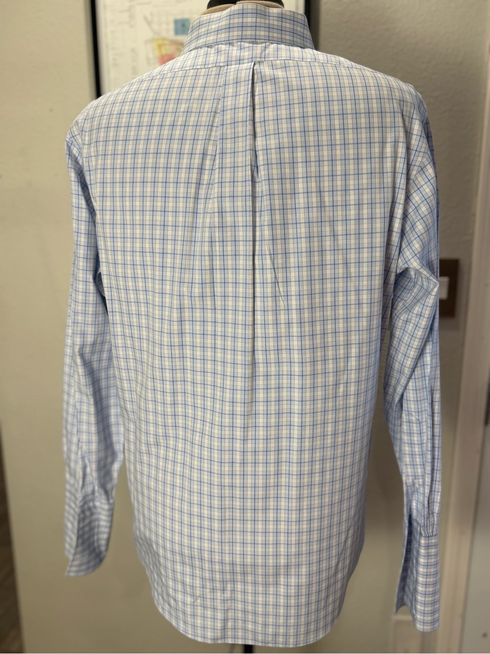 Brooks Brothers 16.5/35 Classic Supima Non-Iron Windowpane French Cuff Shirt - Picture 3 of 8